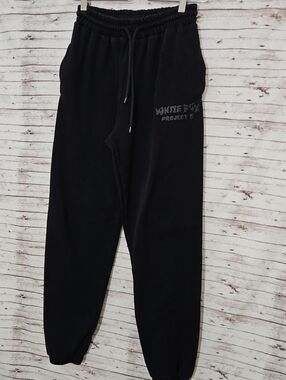 White Fox Boutique Men's Black Joggers with Drawstring